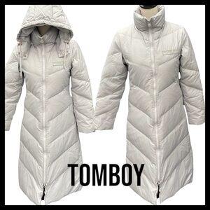 Tomboy (Korea) Light Silver Grey Long Parka Puffer Jacket Coat (XS/S)